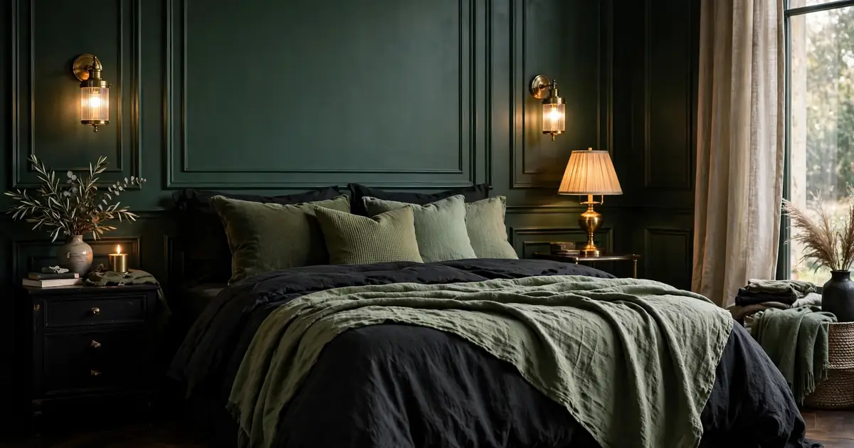 15 Bold Black and Green Bedroom Ideas for a Moody, Rich Retreat