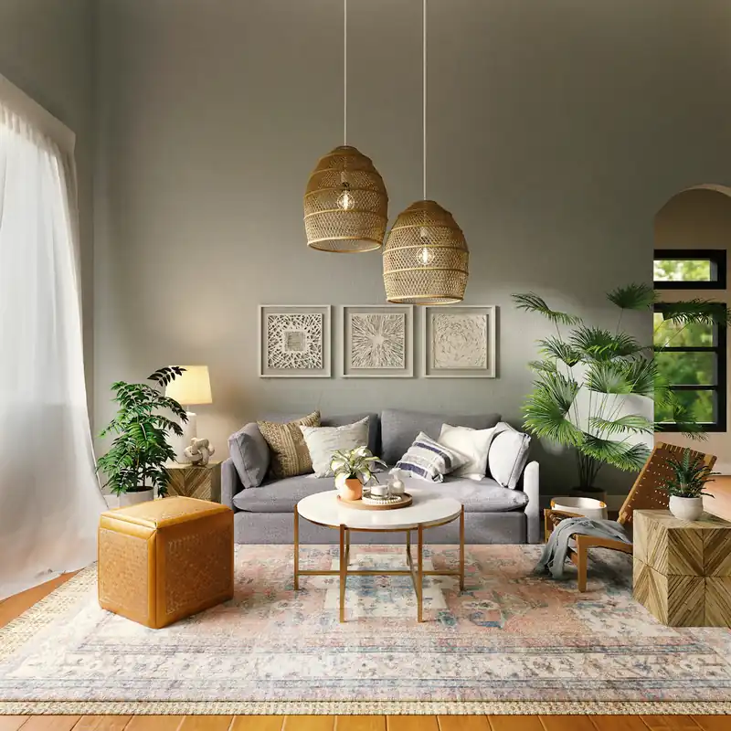 Boho style living room decor