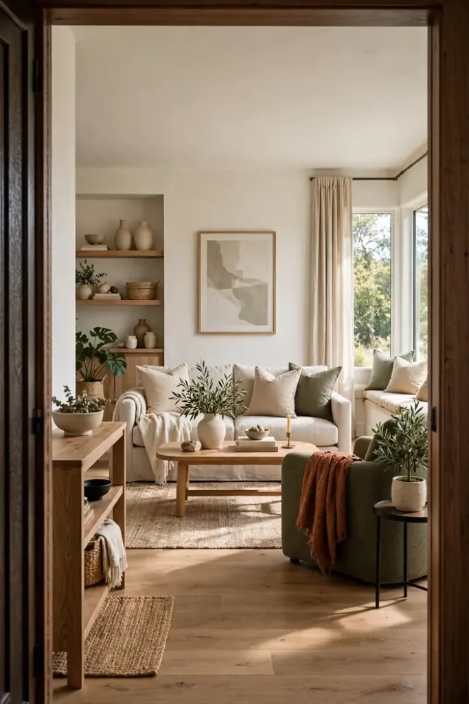 Living room seen from the doorway with a clear focal point